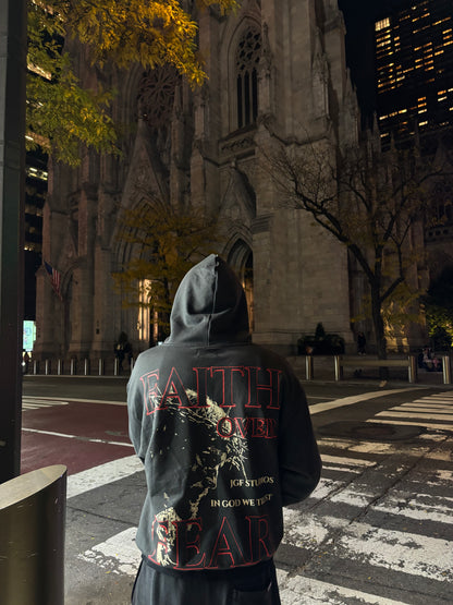 FAITH OVER FEAR  HOODIE 100% COTTON FLEECE*PRE-ORDER*